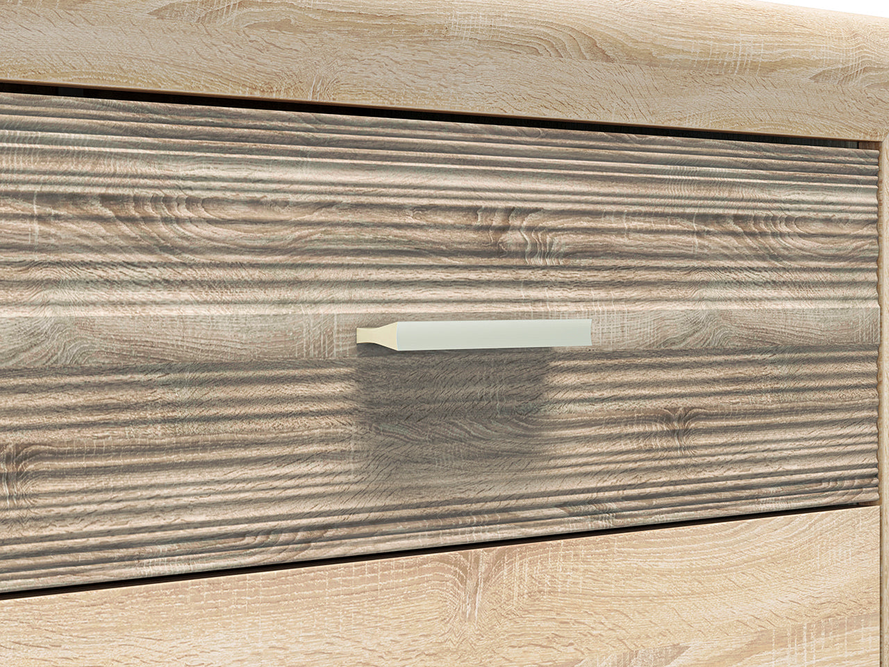 Buffet Sonoma Light avec Bordure ABS - MDF Sonoma Truffe, Haute Résistance et Design Élégant