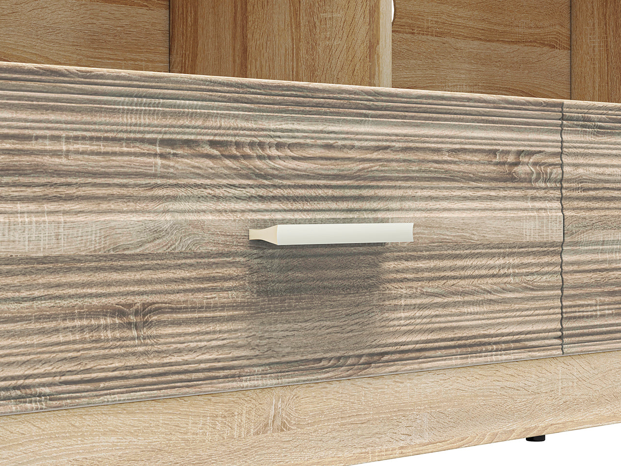 Meuble TV Moderne – Sonoma Light & MDF Sonoma Truffe – 52 cm – Élégance et Praticité