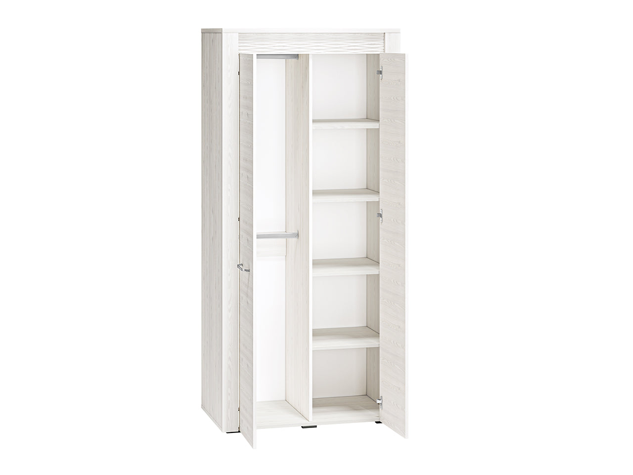 Armoire en Pin Enneigé avec Bordure ABS - Résistante aux Rayures et Humidité, Design Élégant