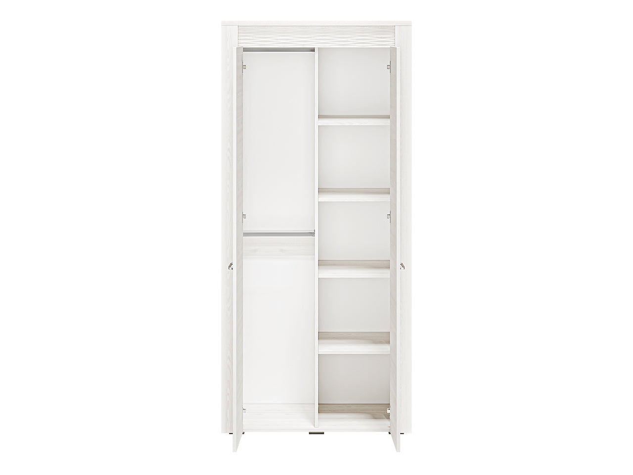 Armoire en Pin Enneigé avec Bordure ABS - Résistante aux Rayures et Humidité, Design Élégant
