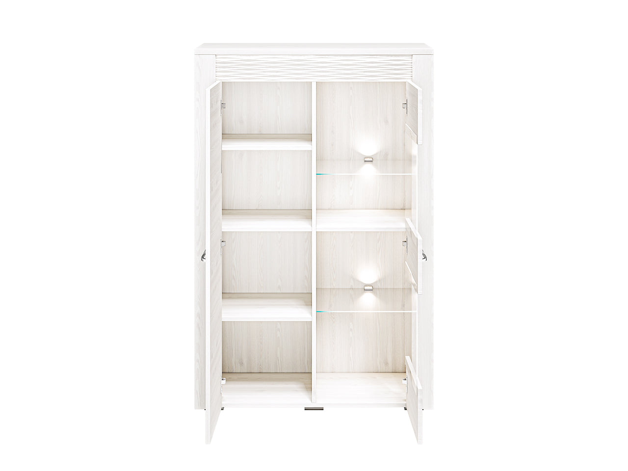 Vitrine en Pin Enneigé avec Éclairage Optionnel - Durabilité, Élégance et Fonctionnalité pour Votre Intérieur