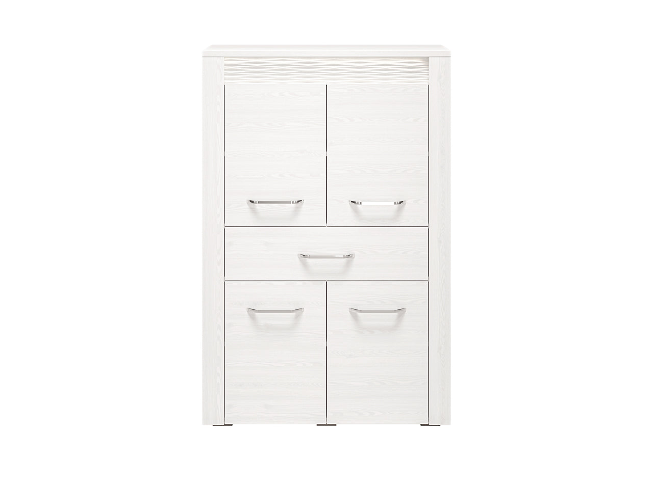 Buffet Moderne en Pin Enneigé avec Tiroirs Spacieux - Rangement Pratique et Design Épuré