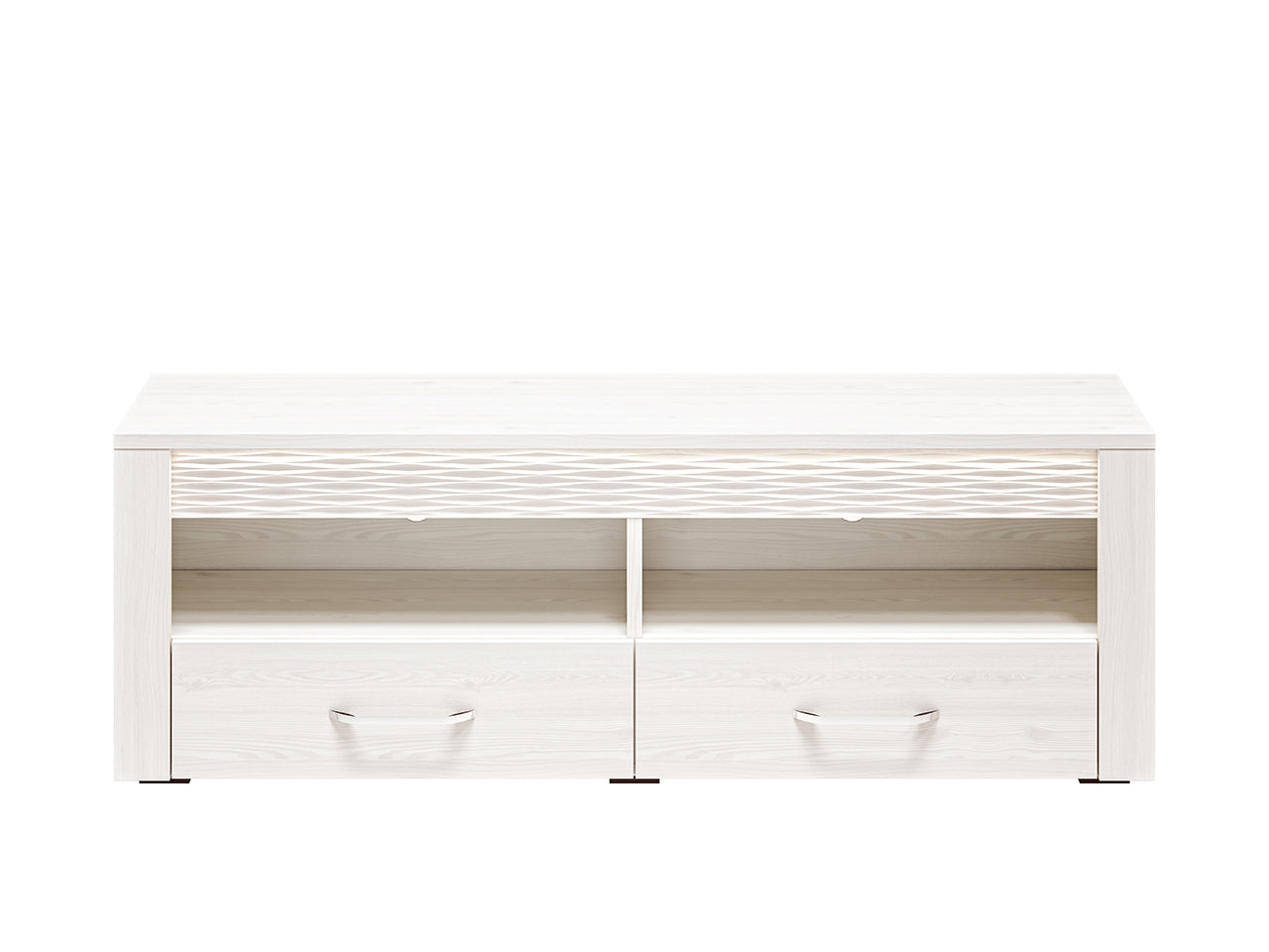 Meuble TV en Pin Enneigé avec Design Moderne et Fonctionnalité Optimale