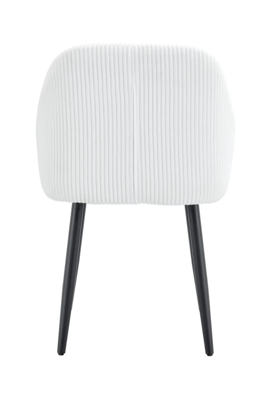 Lot de 2 Chaises – Tissu Côtelé Élégant & Pieds Métal Noir | Design Moderne et Confort Ergonomique