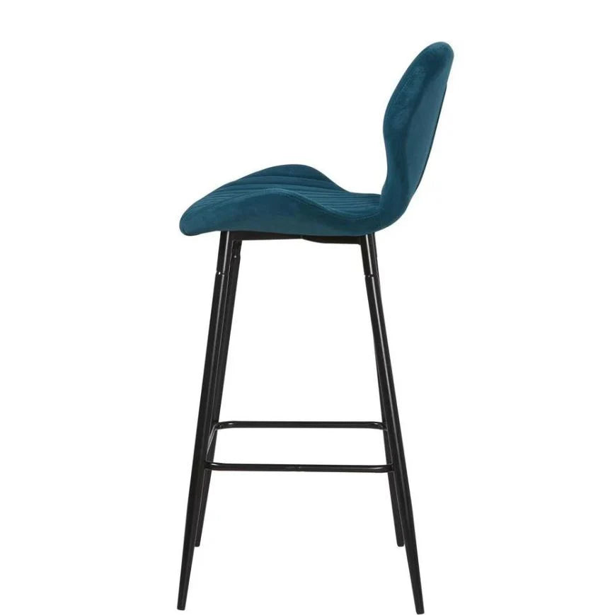 Lot de 4 Chaises de Bar – Tissu Premium & Piètement Noir | Design Moderne pour Cuisine & Comptoir