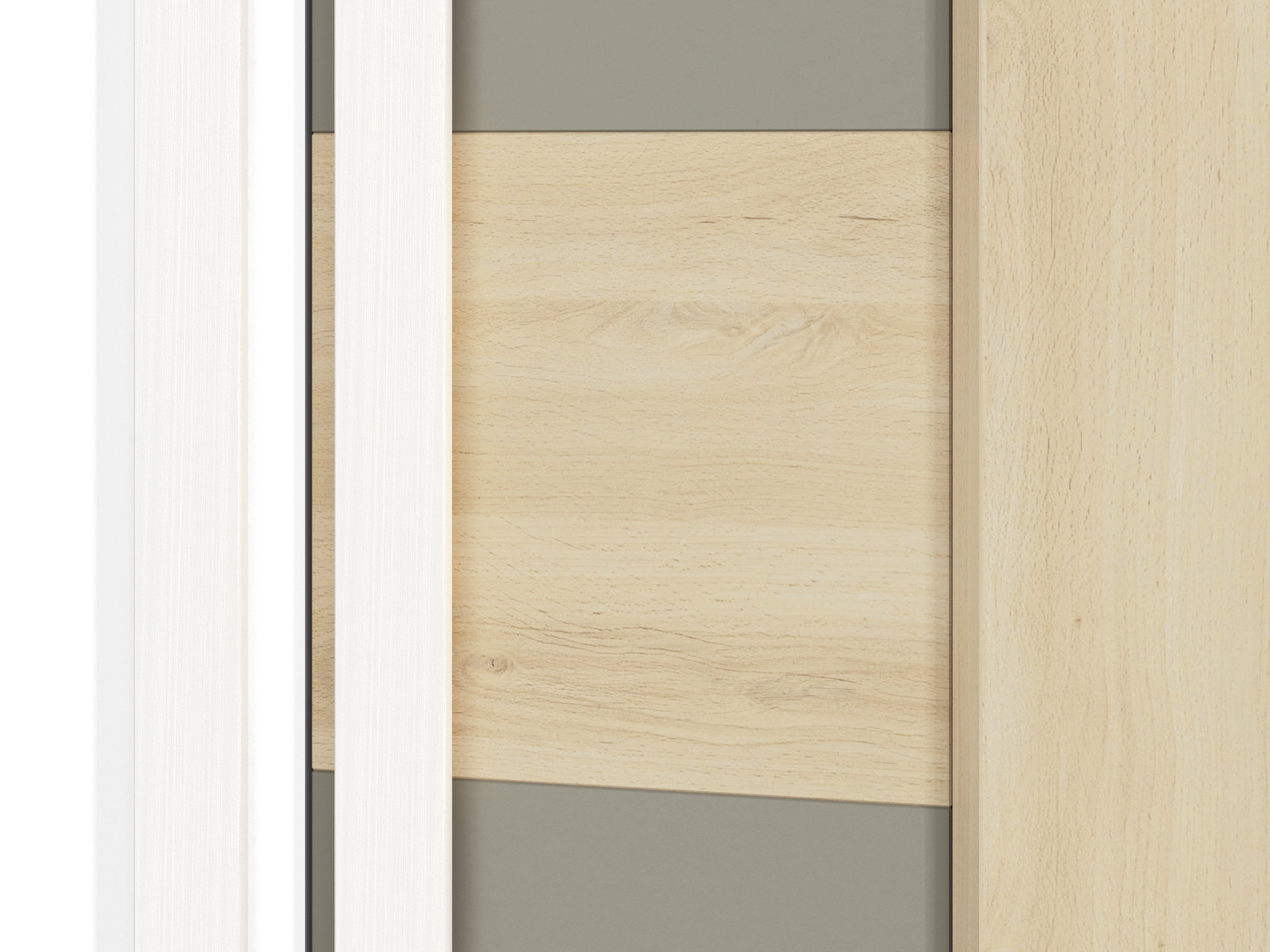 Armoire d’Angle Moderne en Hêtre Fjord et Blanc – Rangement Gain de Place avec Finition Résistante