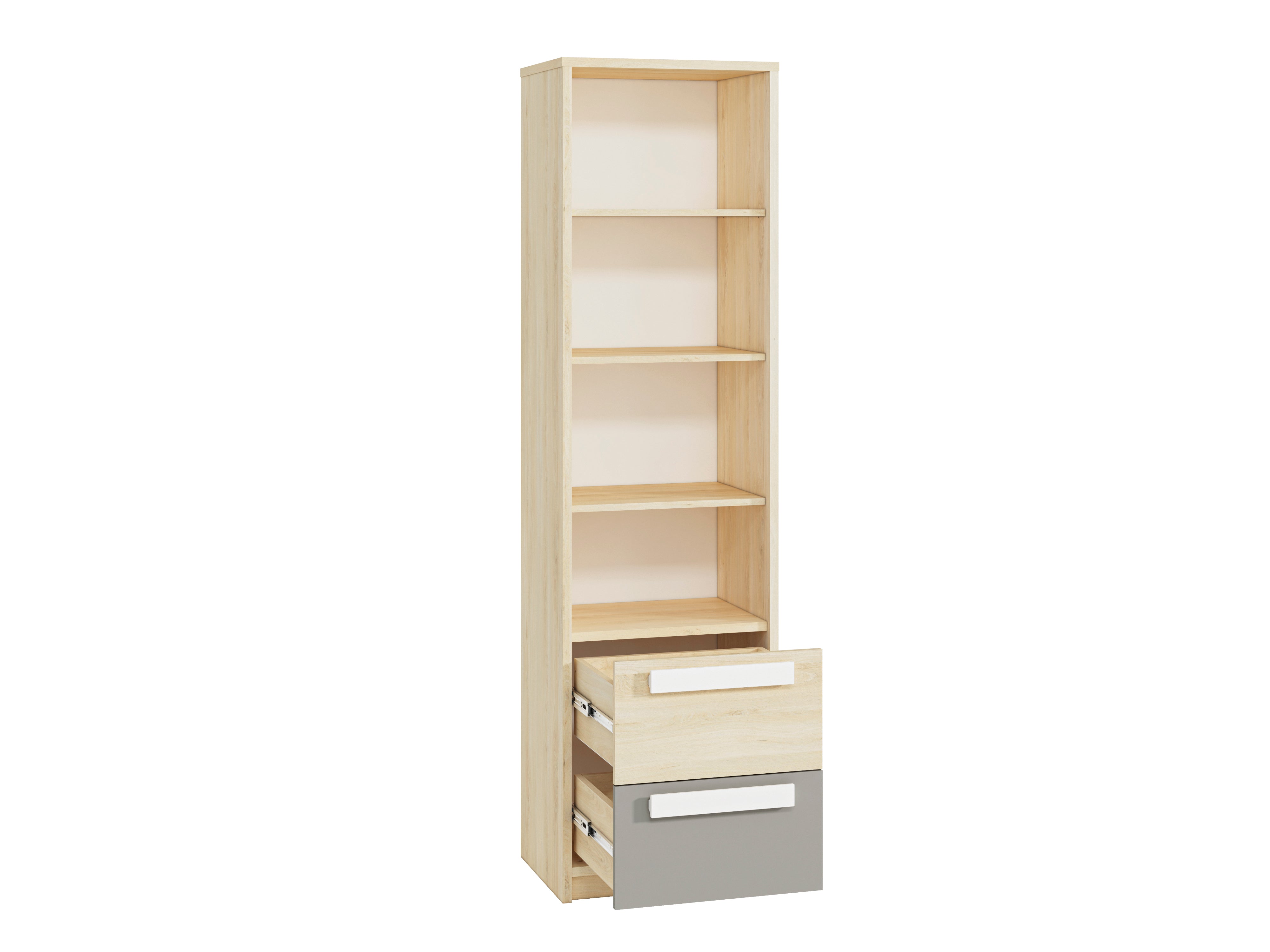 Étagère moderne Hêtre Fjord et Blanc avec bordure ABS - Design élégant et fonctionnel
