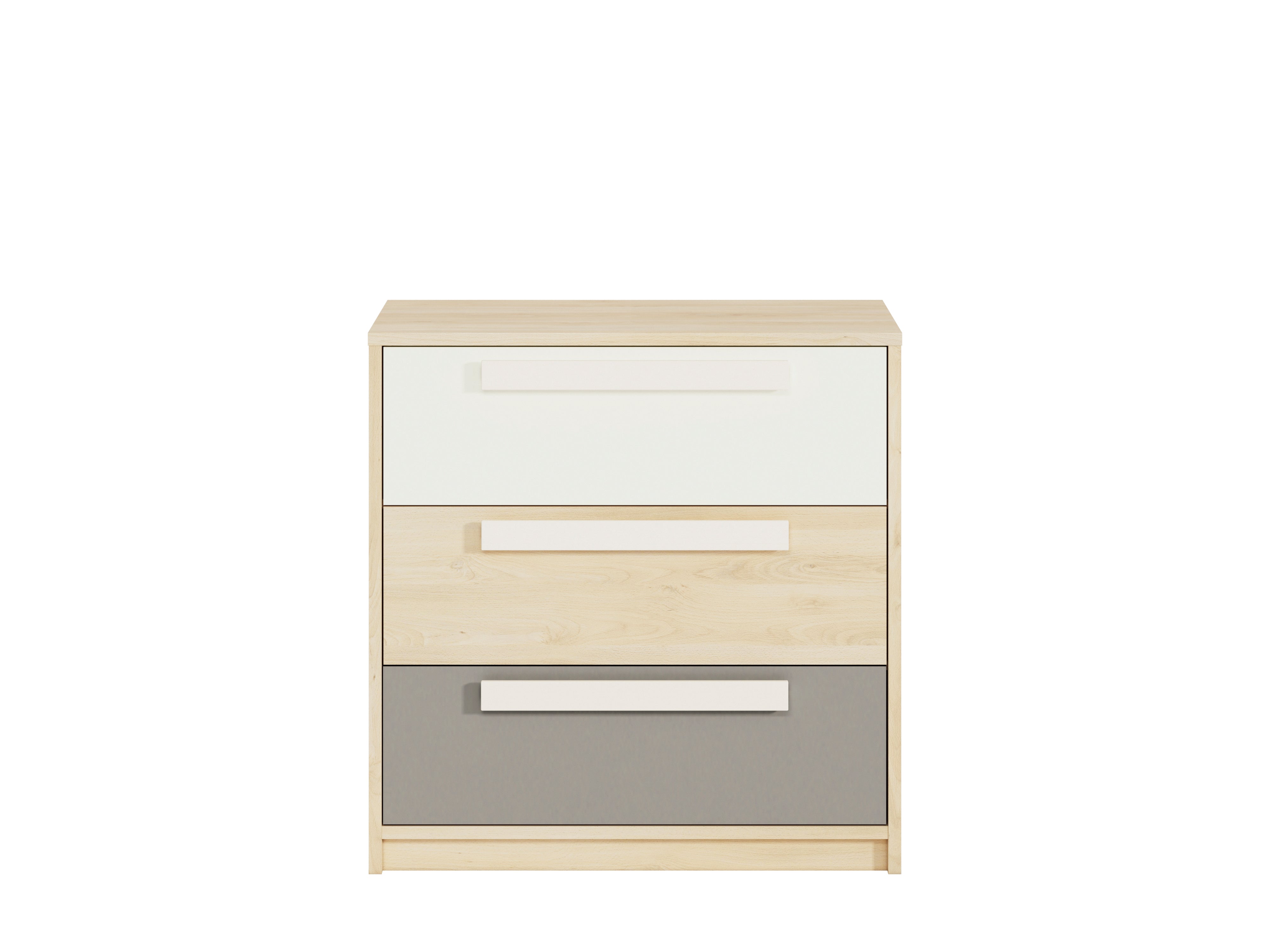 Buffet moderne en Hêtre Fjord et Blanc avec tiroirs renforcés - Design élégant et pratique pour un rangement optimisé