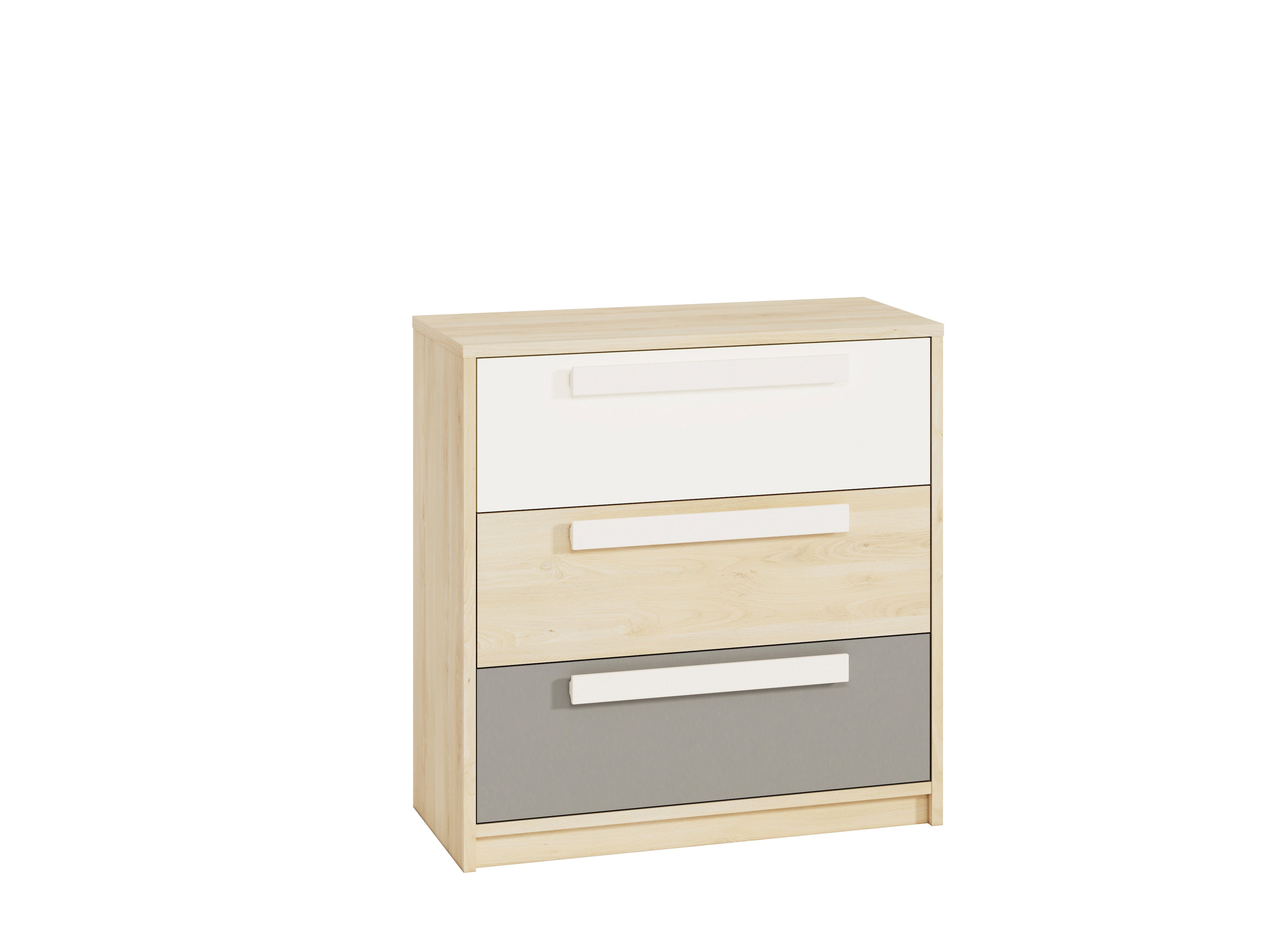Buffet moderne en Hêtre Fjord et Blanc avec tiroirs renforcés - Design élégant et pratique pour un rangement optimisé