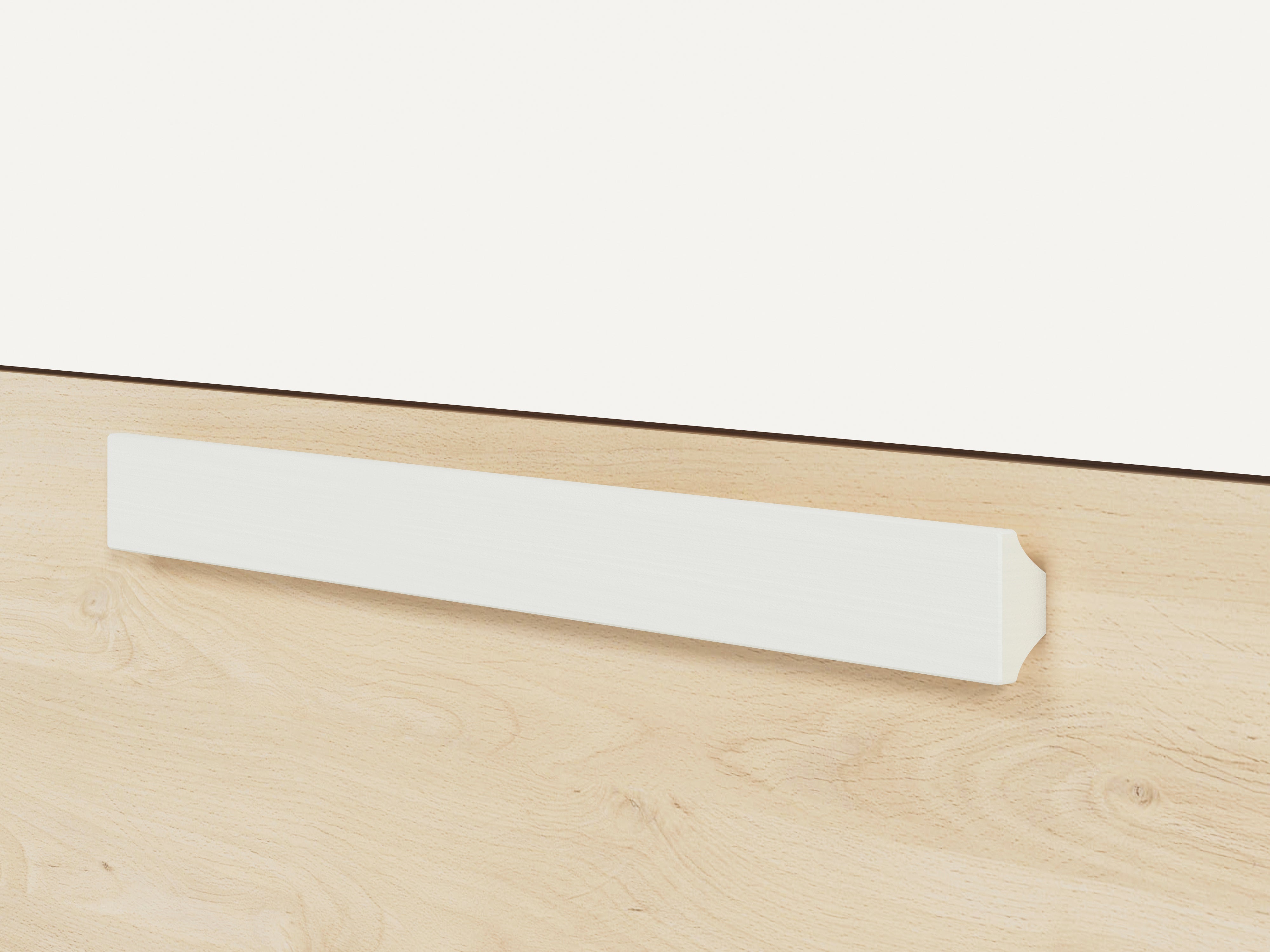 Buffet moderne en Hêtre Fjord et Blanc avec tiroirs renforcés - Design élégant et pratique pour un rangement optimisé