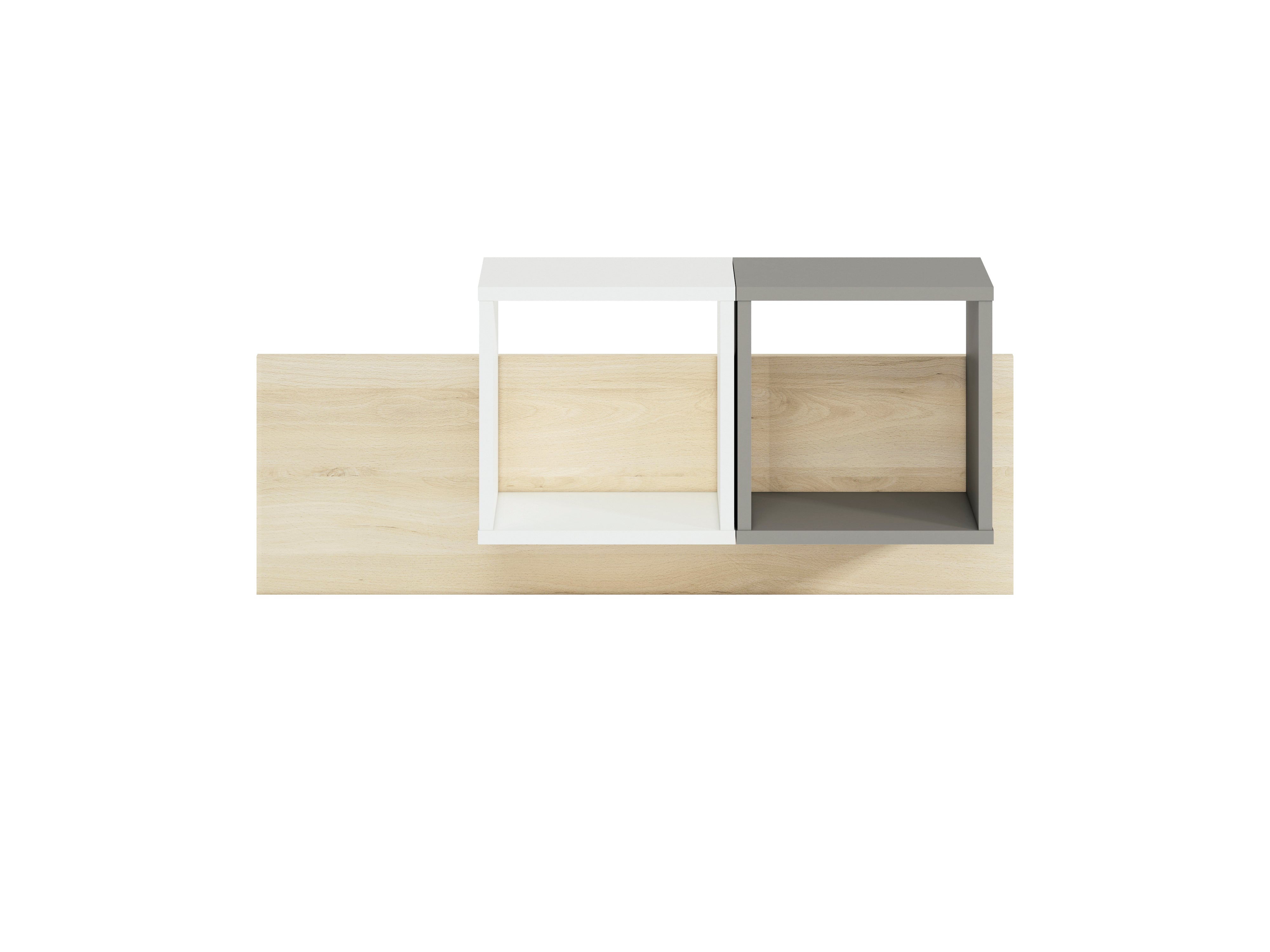 Étagère en Hêtre des Fjords avec bordure ABS - Résistante et Élégante, Disponible en Gris Platine et Blanc