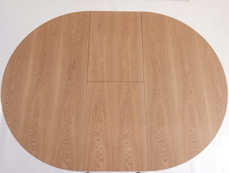 Table à Manger Extensible – Chêne Naturel & Piètement en Métal Noir