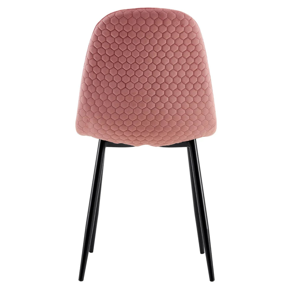 Lot de 4 Chaises – Style scandinave, velours doux et pieds en acier noir