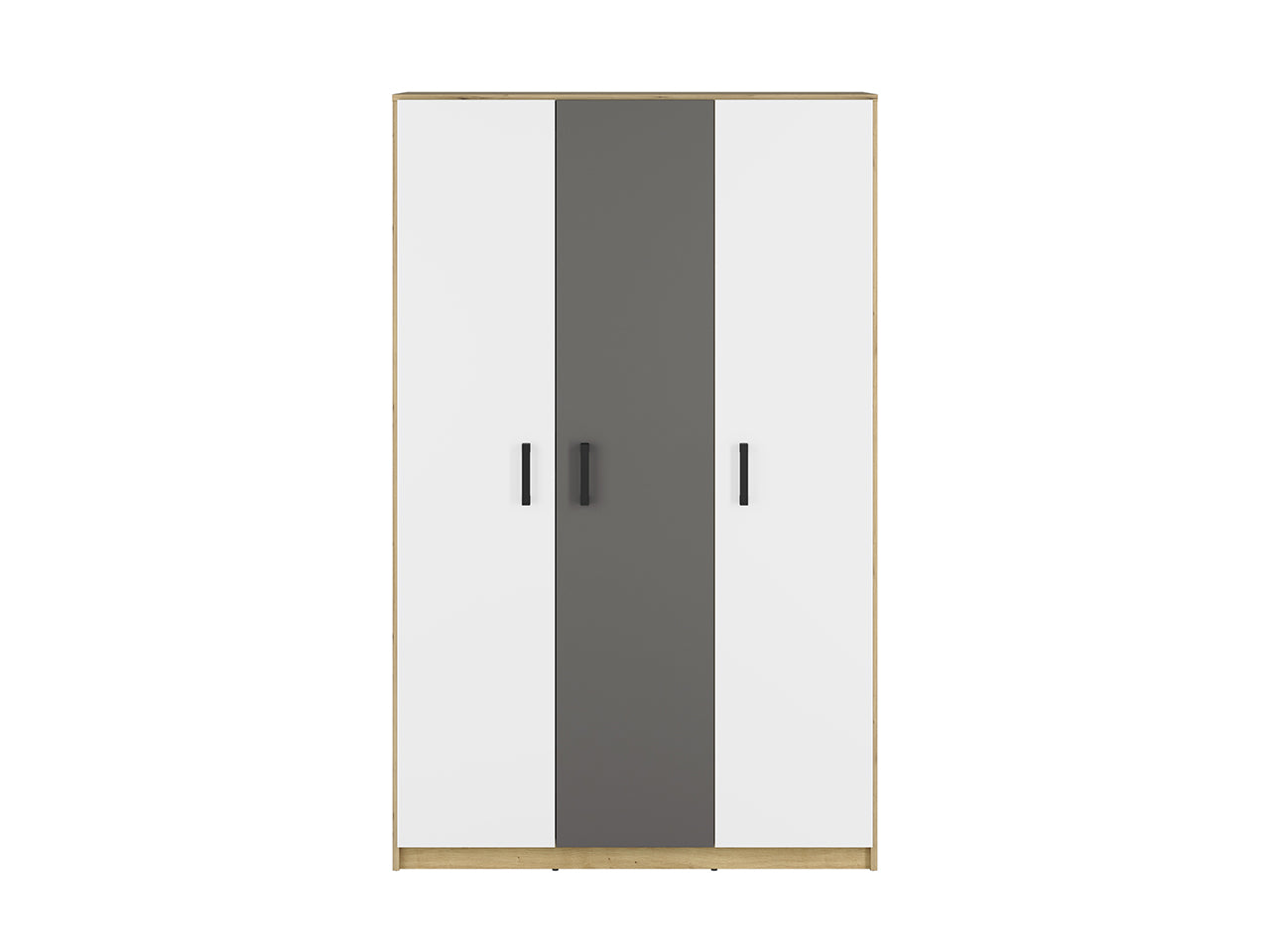 Armoire en Chêne Artisan et MDF Blanc + Anthracite avec Bordure ABS