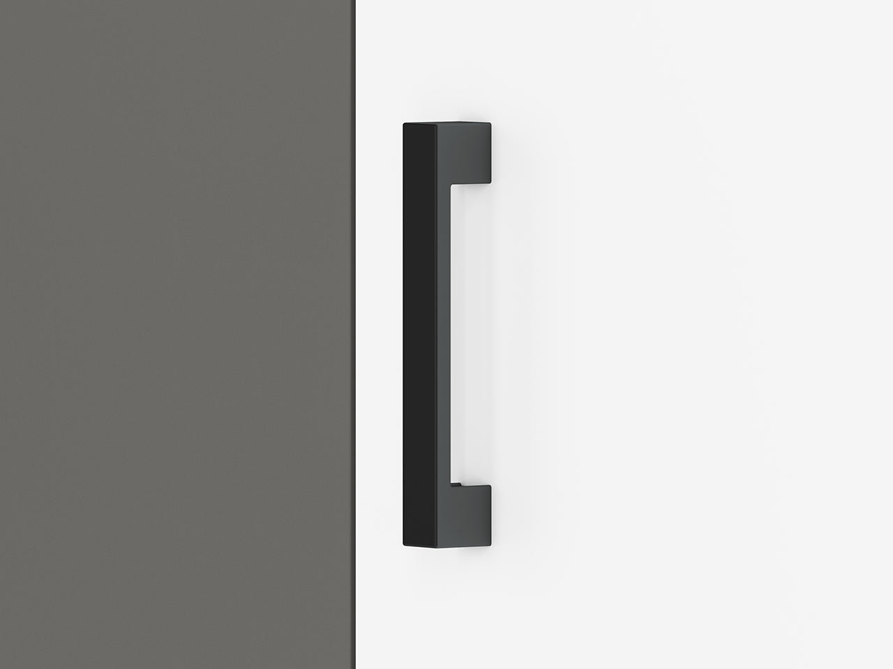 Armoire en Chêne Artisan et MDF Blanc + Anthracite avec Bordure ABS