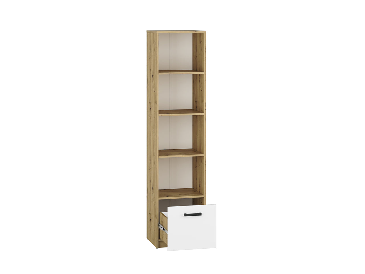 Étagère Murale Moderne en Chêne Artisan et MDF Blanc avec Bordure ABS - Résistante aux Rayures, à l'Humidité et aux Températures Élevées