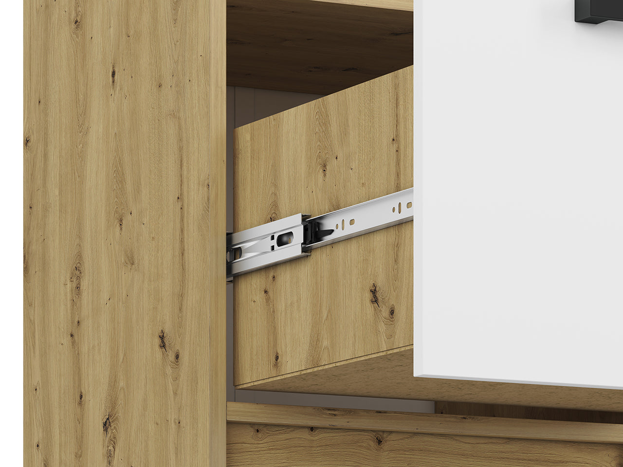 Étagère Murale Moderne en Chêne Artisan et MDF Blanc avec Bordure ABS - Résistante aux Rayures, à l'Humidité et aux Températures Élevées