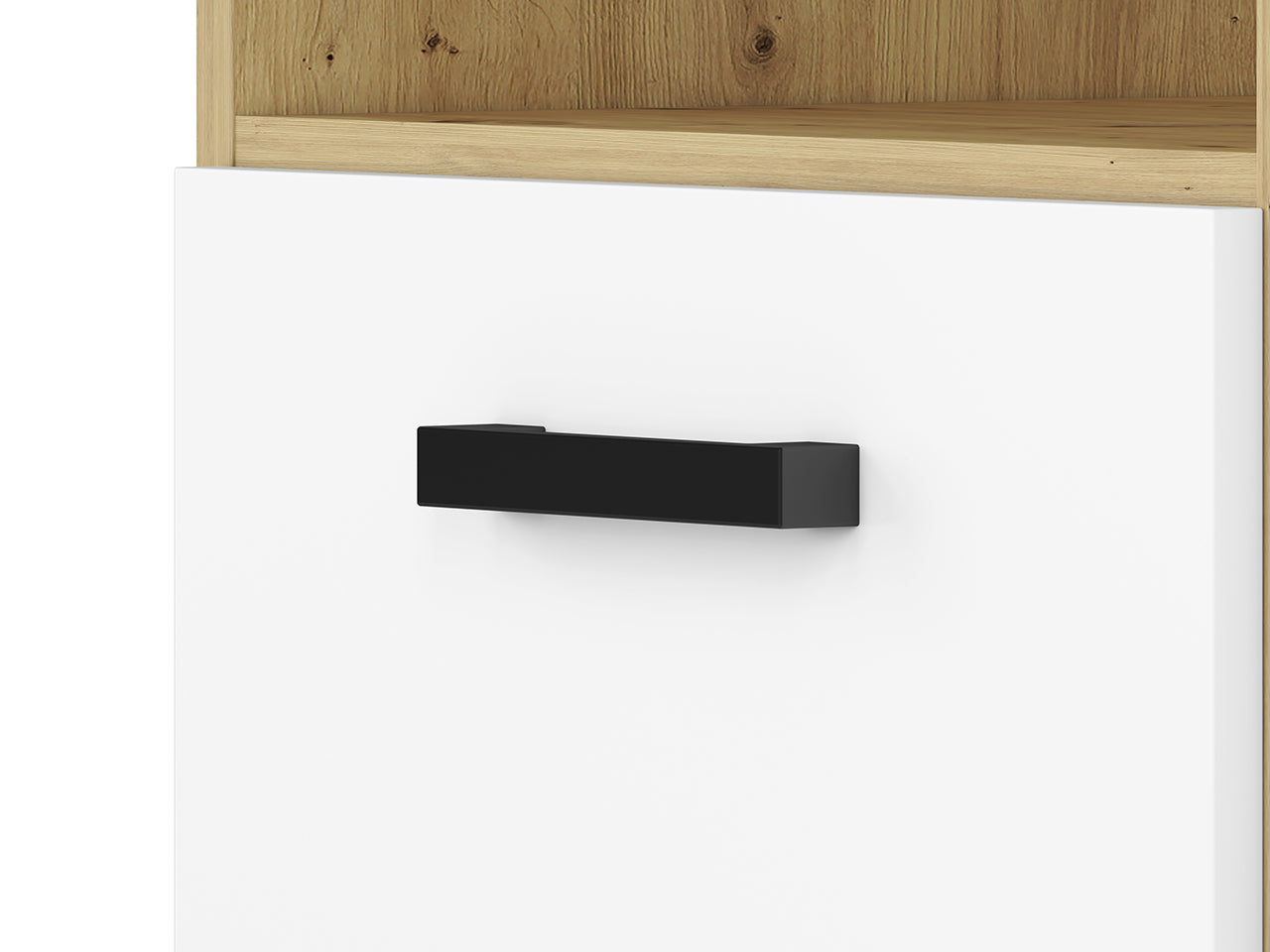 Étagère Murale Moderne en Chêne Artisan et MDF Blanc avec Bordure ABS - Résistante aux Rayures, à l'Humidité et aux Températures Élevées
