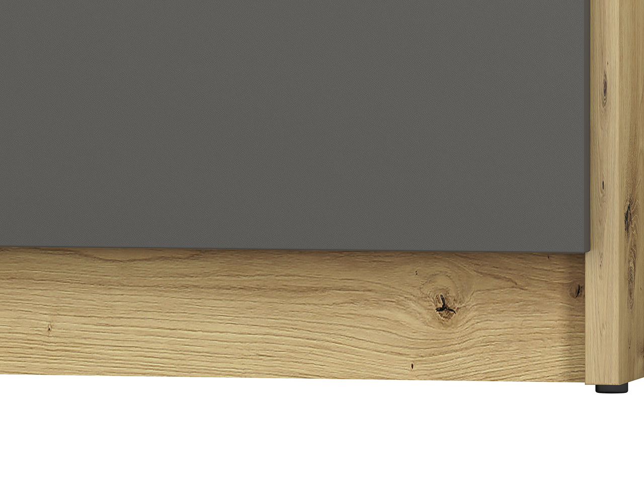 Buffet Moderne en Chêne Artisan et MDF Blanc + Anthracite avec Bordures ABS