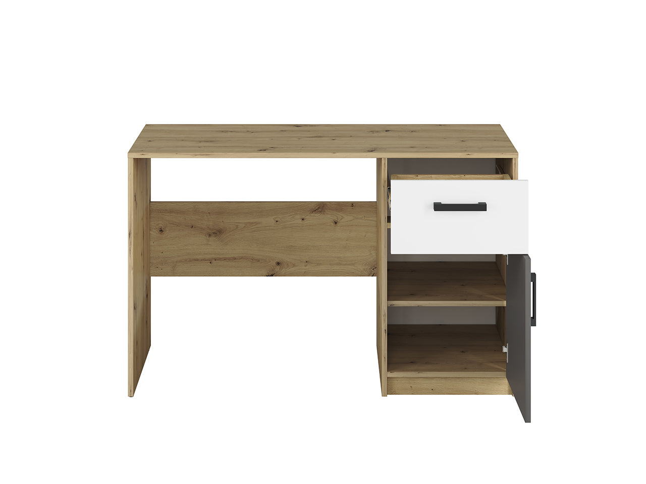 Bureau Moderne en MDF et Chêne avec Design Épuré - Idéal pour Espaces de Travail Contemporains