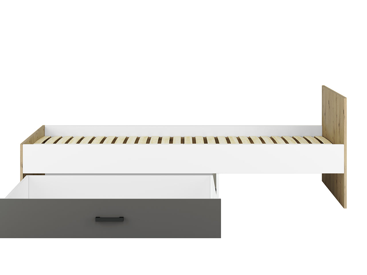Lit Contemporain avec Structure en Bois et Métal - Confort et Élégance