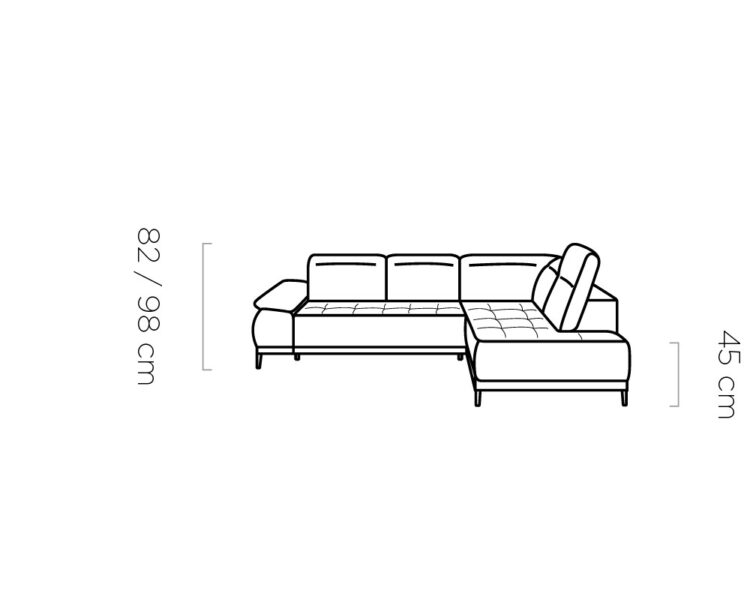 Canapé d'Angle Compact – Confort Personnalisé avec Appuis-tête réglables et profondeur d'assise modulable électriquement