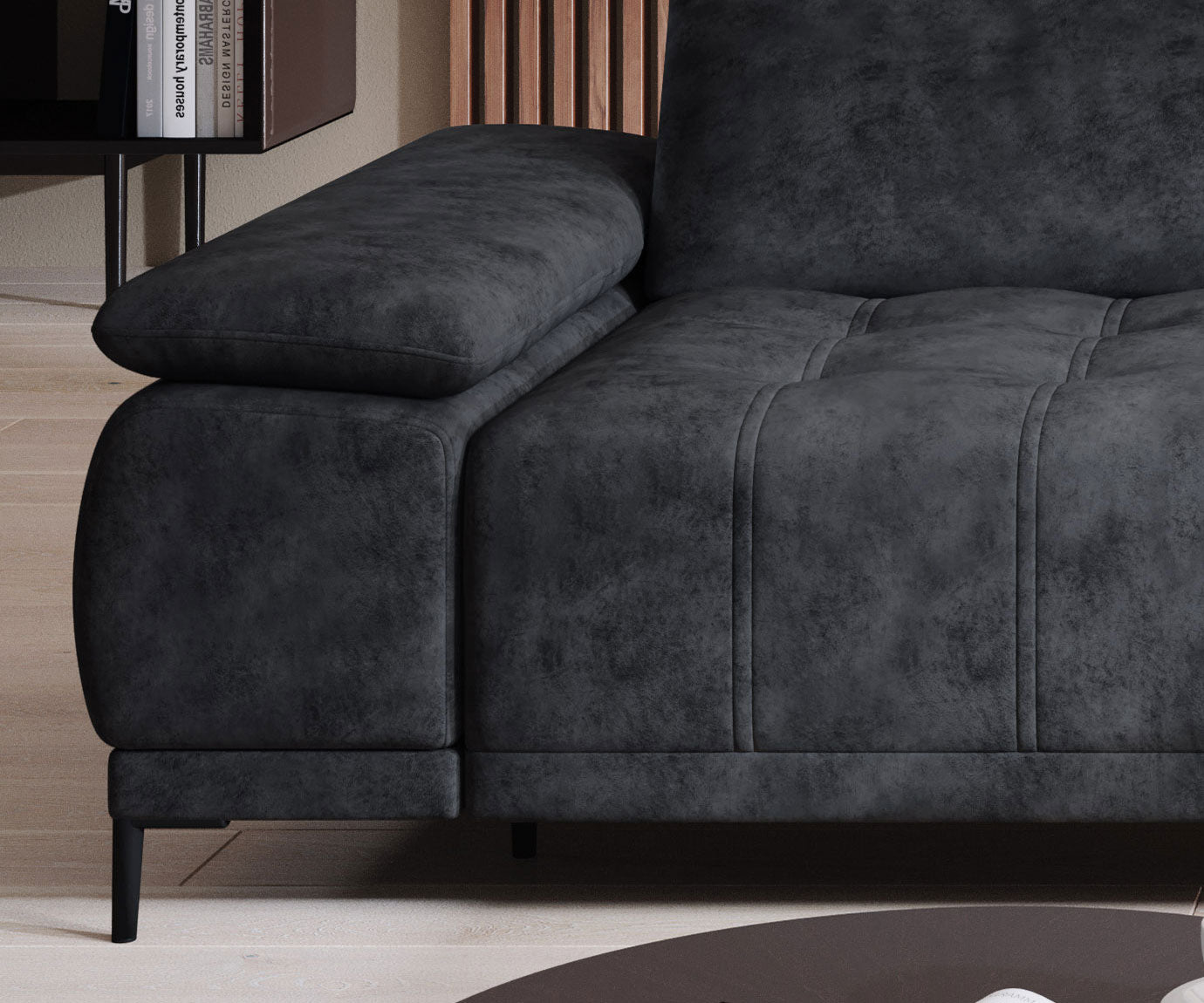 Canapé d'Angle Compact – Confort Personnalisé avec Appuis-tête réglables et profondeur d'assise modulable électriquement