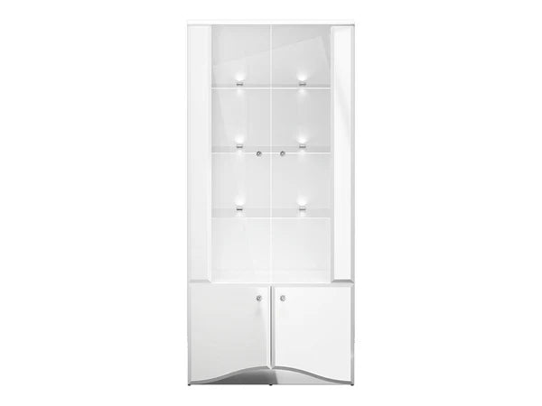 Ensemble Salon Complet – Ensemble Glamis, 3 pièces - blanc brillant / miroir chromé