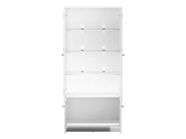 Ensemble Salon Complet – Ensemble Glamis, 3 pièces - blanc brillant / miroir chromé
