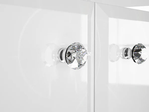 Ensemble Salon Complet – Ensemble Glamis, 3 pièces - blanc brillant / miroir chromé