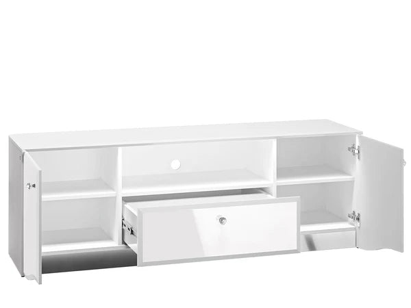 Ensemble Salon Complet – Ensemble Glamis, 3 pièces - blanc brillant / miroir chromé