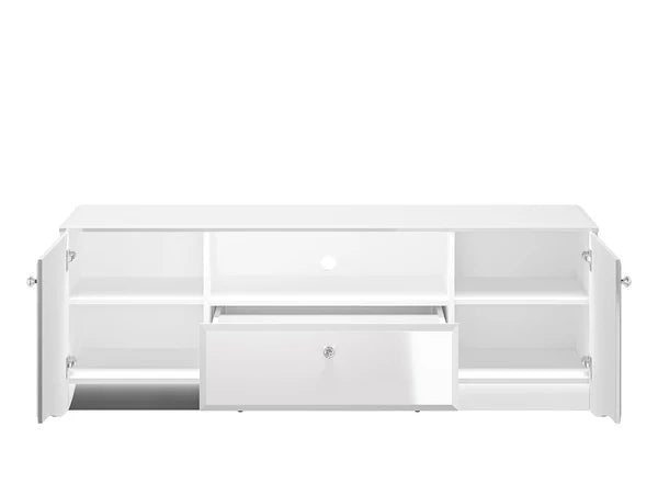 Ensemble Salon Complet – Ensemble Glamis, 3 pièces - blanc brillant / miroir chromé