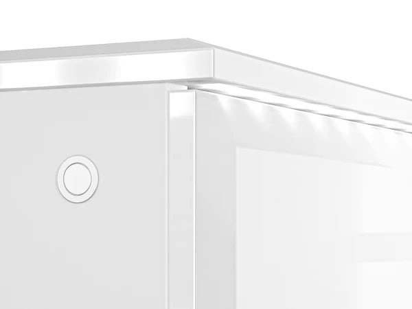 Ensemble Salon Complet – Ensemble Glamis, 3 pièces - blanc brillant / miroir chromé