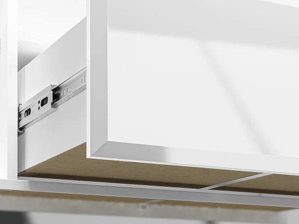 Ensemble Salon Complet – Ensemble Glamis, 3 pièces - blanc brillant / miroir chromé