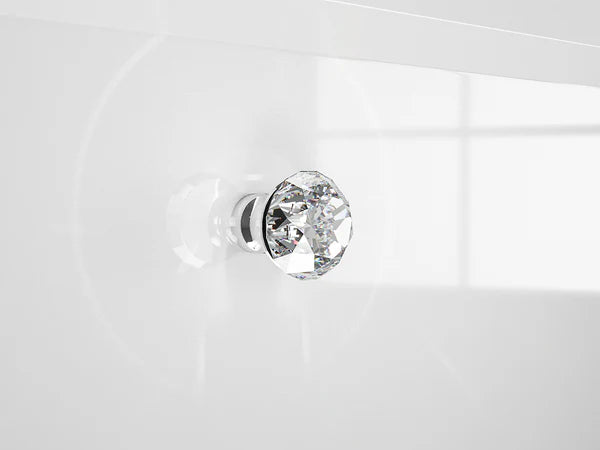 Ensemble Salon Complet – Ensemble Glamis, 3 pièces - blanc brillant / miroir chromé
