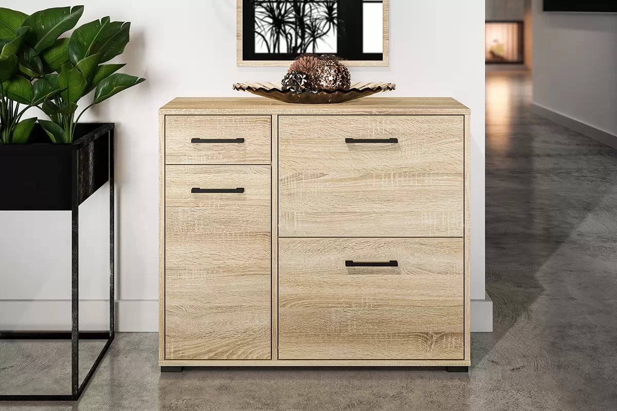 Armoire à Chaussures Contemporaine – Bois Sonoma, Haute Qualité et Finition ABS