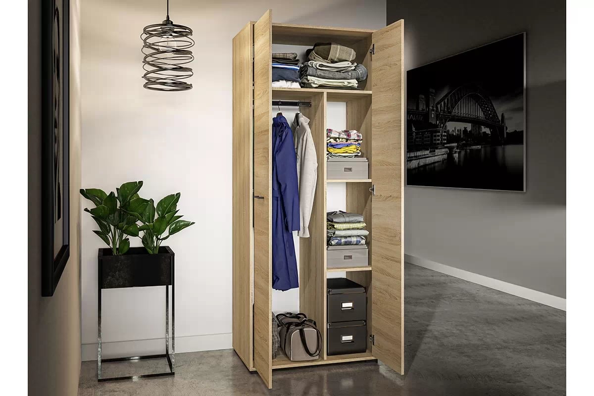 Armoire à deux portes pour le couloir - Sonoma clair