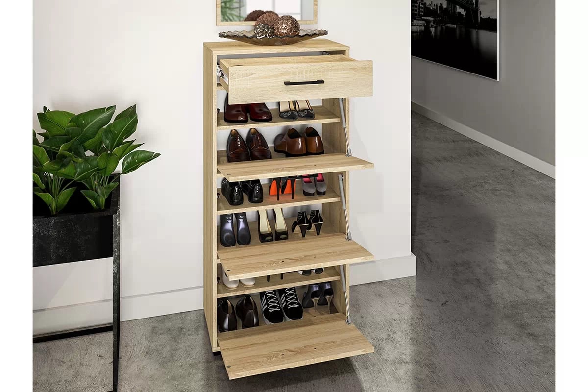 Meuble à Chaussures en Finition Lumière de Sonoma – Rangement Moderne et Robuste