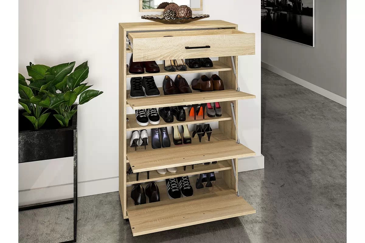 Meuble à Chaussures en Finition Lumière de Sonoma – Rangement Moderne et Robuste