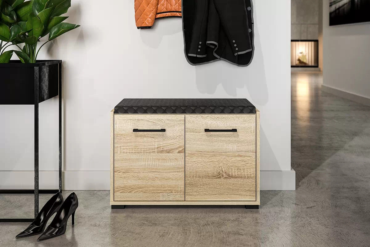 Meuble à Chaussures 2 Portes – Bois Clair Sonoma – Compact, Résistant & Élégant