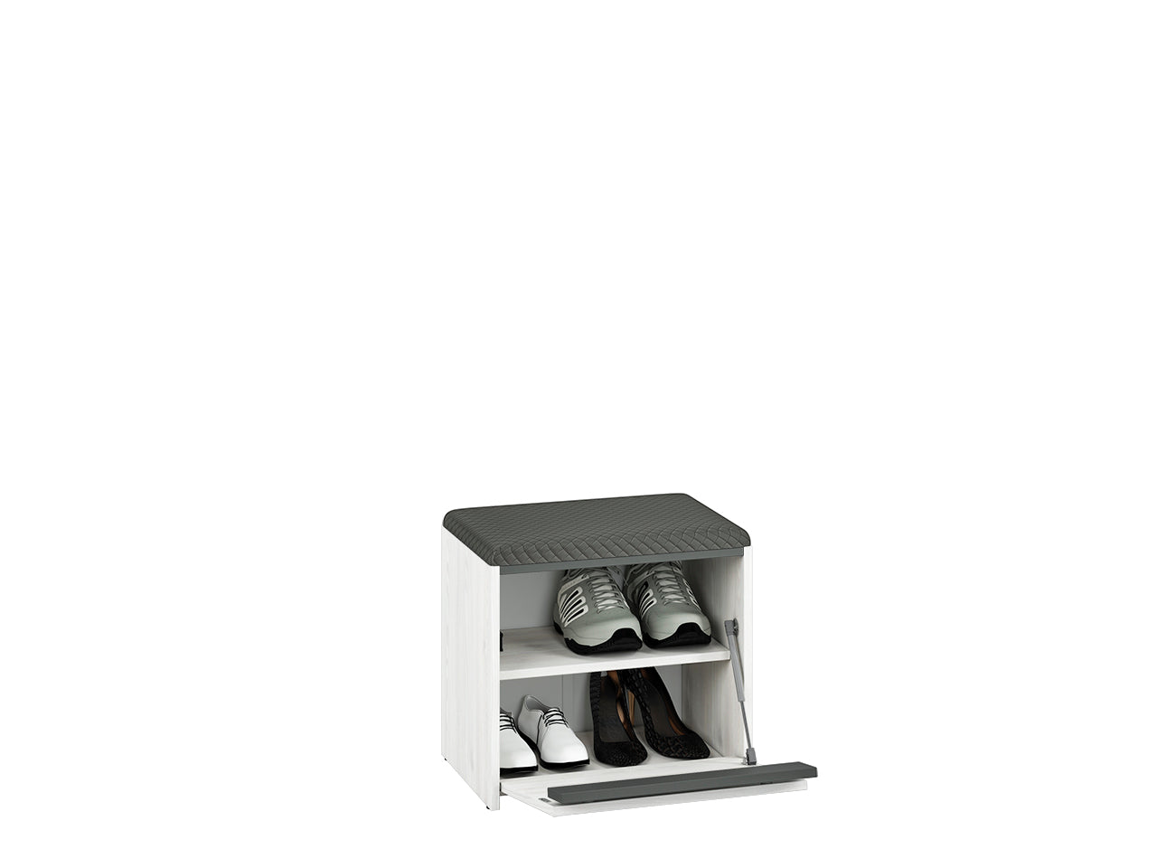 Meuble à Chaussures Compact – Design Moderne en Pin des Neiges et Anthracite