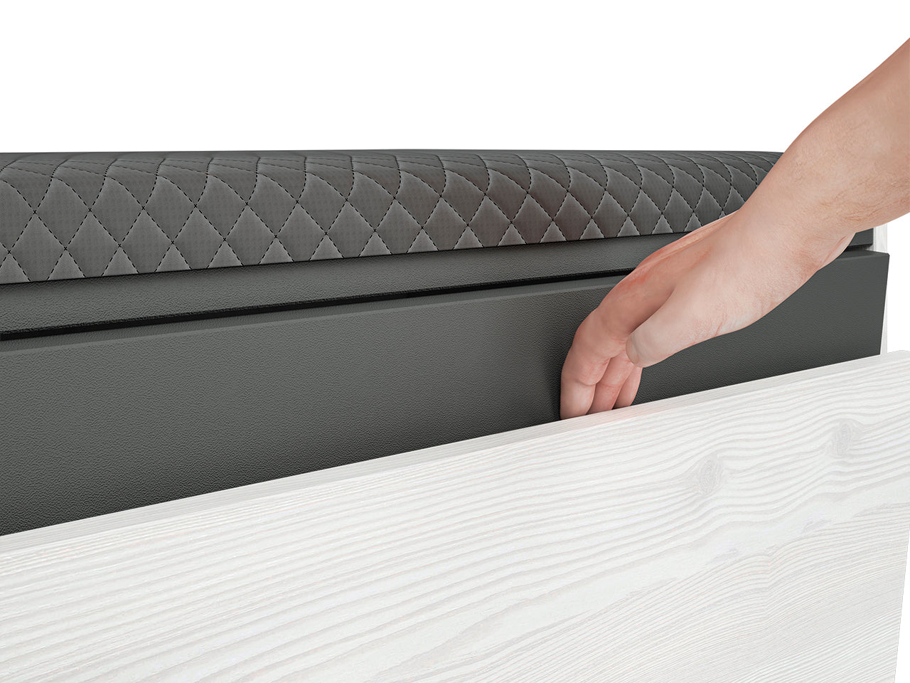 Meuble à Chaussures avec Banc – Pin des Neiges et Anthracite, Pratique et Élégant