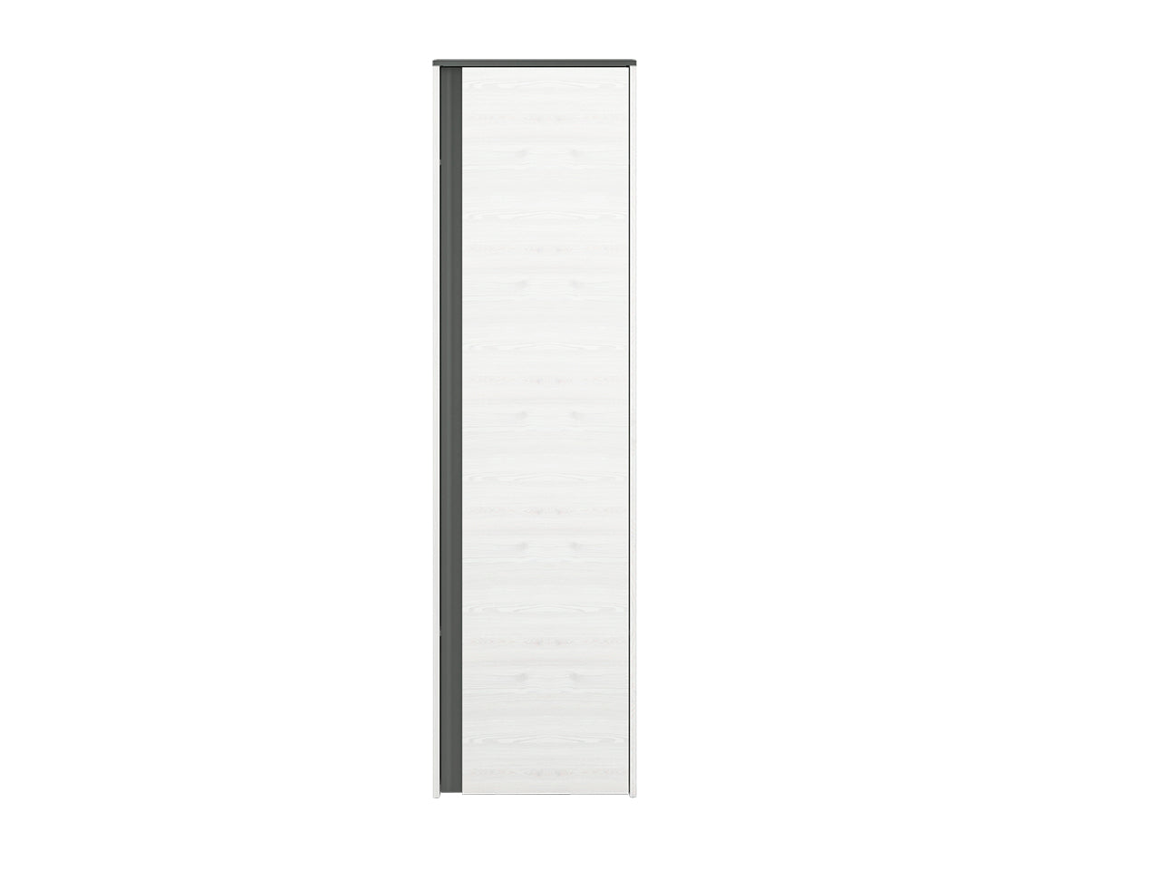 Garde-Robe Haute – 1 Portes, Pin des Neiges & Anthracite, Rangement Compact et Élégant