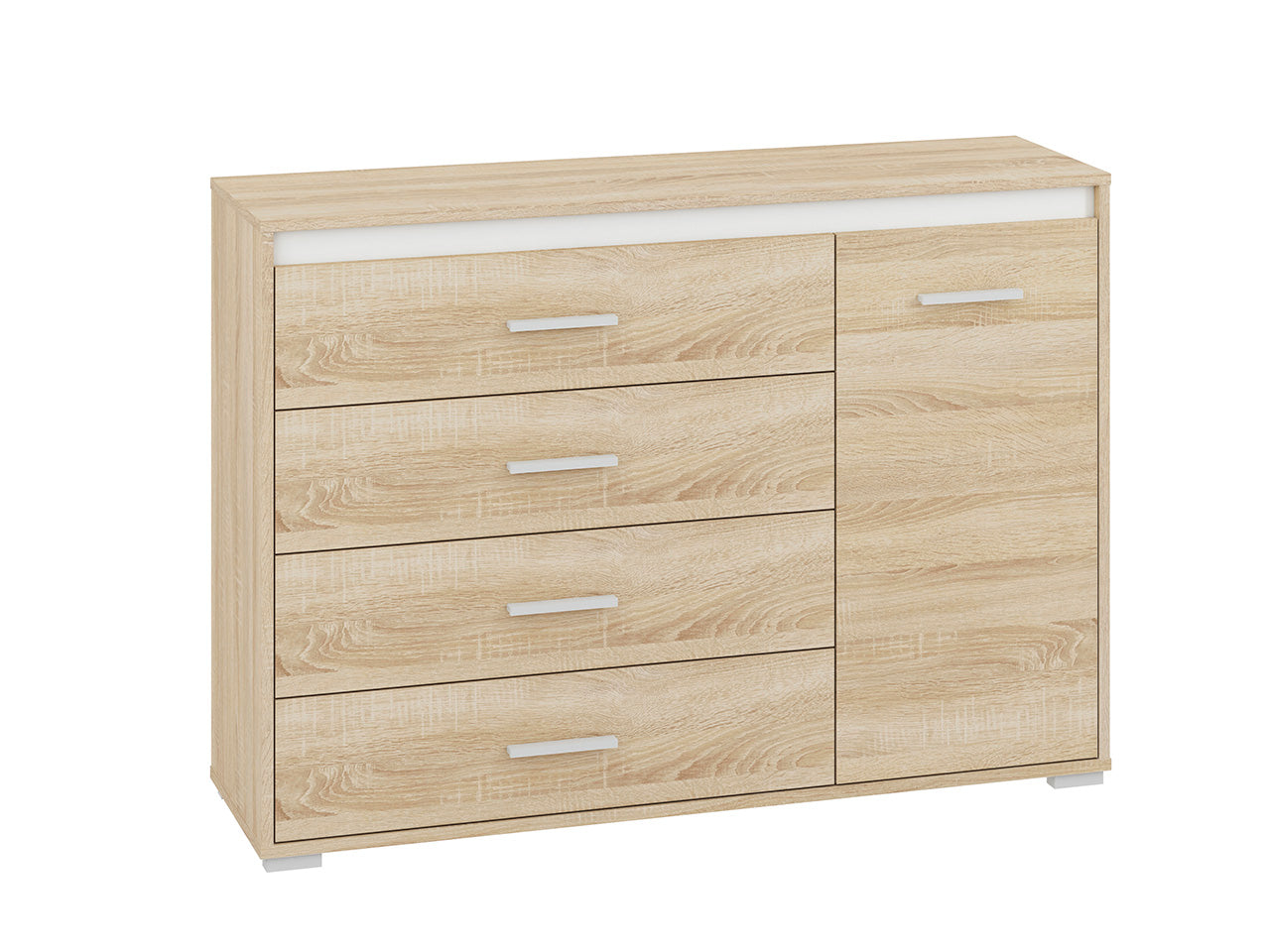 Buffet Moderne en Lumière de Sonoma avec Bordure ABS - Design Élégant et Fonctionnel