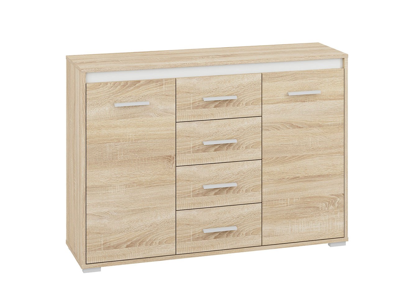 Buffet Contemporain Lumière de Sonoma - Meuble Résistant aux Rayures et à l'Humidité - Design Élégant et Pratique