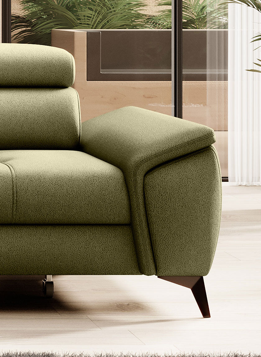 Canapé d’angle en cuir naturel avec couchage et rangement – Élégance & confort haut de gamme