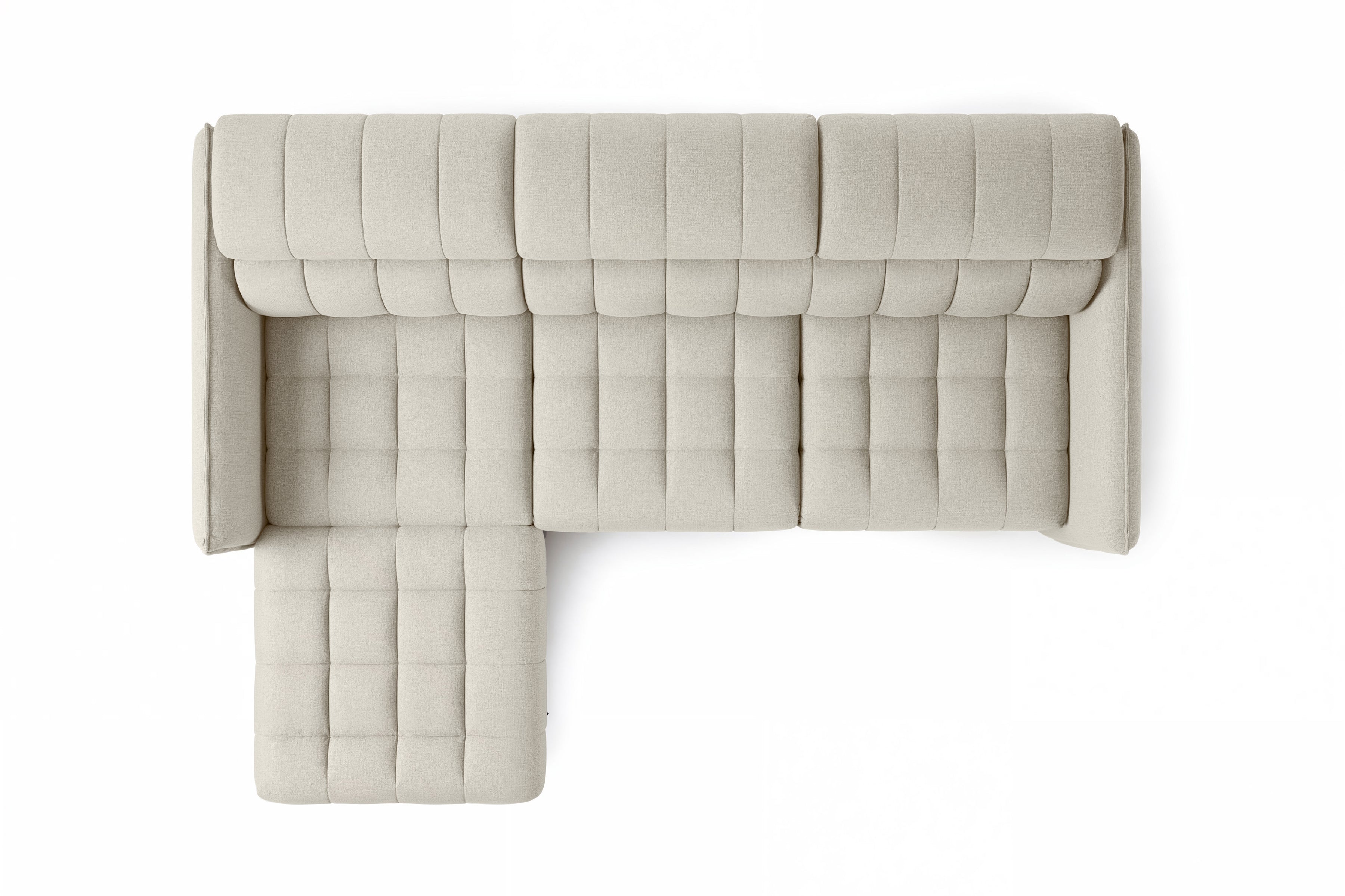 Canapé d'angle convertible côté gauche - tricot beige Maya 02 - Offre limitée