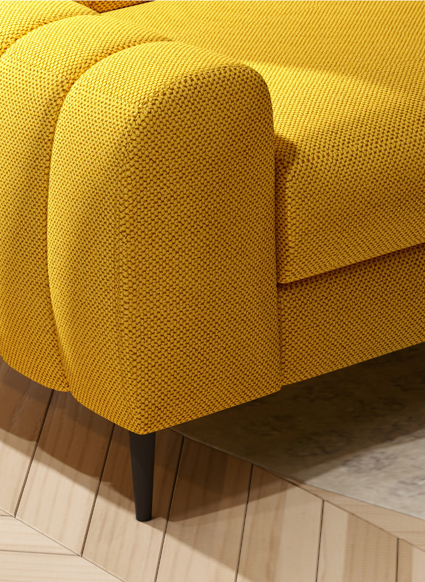 Canapé d’Angle – Compact avec Couchage DELFIN, Coffre de Rangement et Têtières Réglables