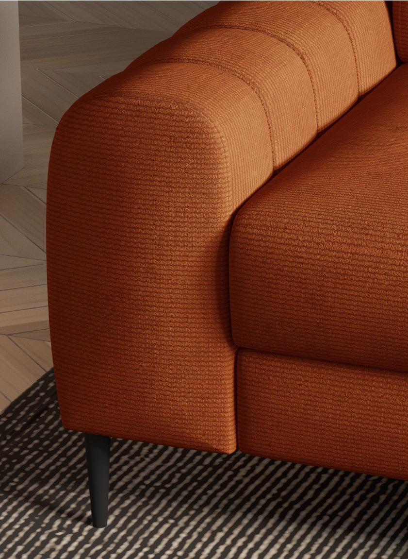 Canapé d’Angle – Design Moderne, Système de Couchage DELFIN, Coffre de Rangement et Têtières Ajustables | Tissu Haut de Gamme