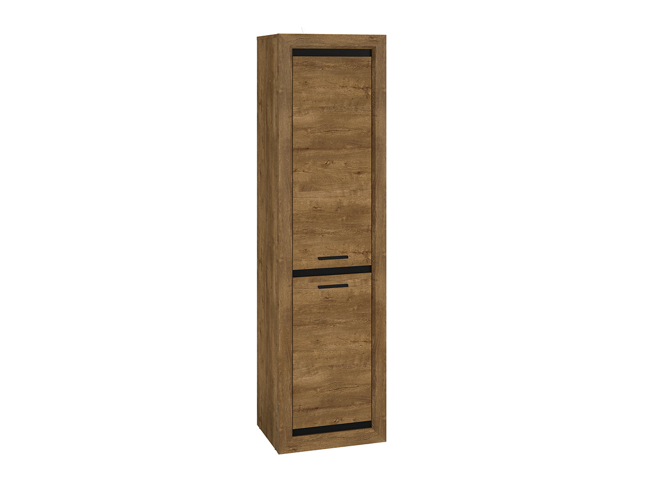 Chiffonnier Moderne en Chêne de Lefkas et Noir – Compact, Robuste et Élégant avec Montage Réversible